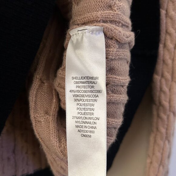 ADRIANNA PAPELL | Like New Brown/Black Cardigan Sweater Pearl Button - Large - Picture 4 of 5